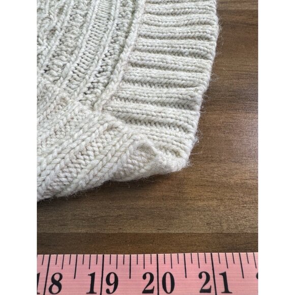 Vintage Y2K Womens Large Cropped Cardigan Cable Knit Asymmetrical Academia Prep - Picture 7 of 8